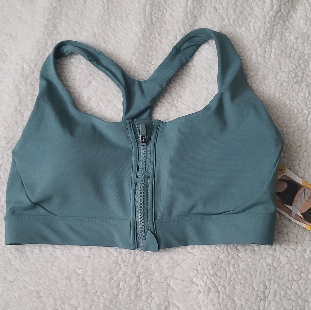 Zip up sports bra